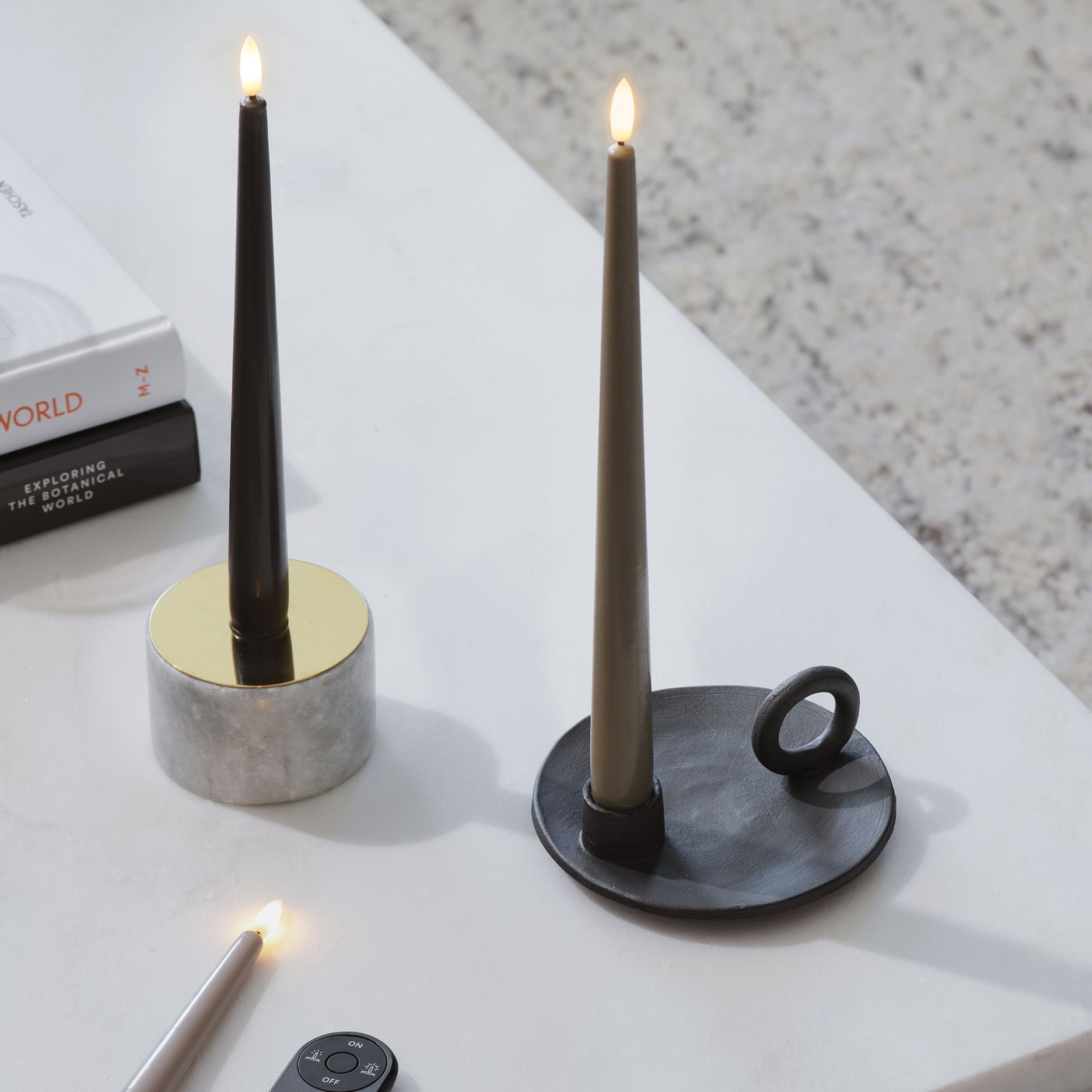 LED taper candle 2 stk 2,3x30 cm sand